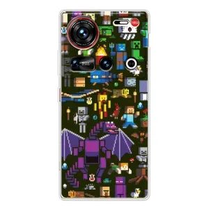 Чехол Майнкрафт на ZTE Nubia Z70 Ultra (AlphaPrint) Minecraft (Коллаж Майнкрафт)