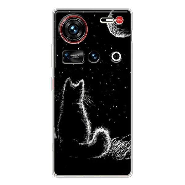 Чехол с принтом «Котик и луна» для ZTE Nubia Z70 Ultra Чехол с принтом «Котик и луна» для ZTE Nubia Z70 Ultra