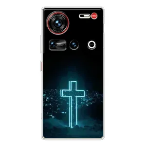 Чехол для ZTE Nubia Z70 Ultra (AlphaPrint) - (Христианские) (Крест и город)