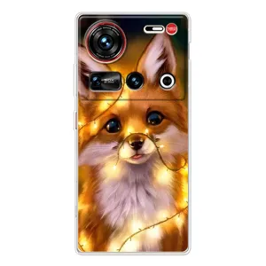 Чехлы с картинкой Лисички для ZTE Nubia Z70 Ultra (VPrint) (Лисичка в гирляндах)