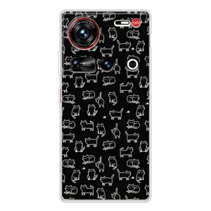 Чехол с принтом для ZTE Nubia Z70 Ultra (AlphaPrint) Модные коты (Меленькие котики)