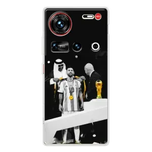 Чехлы для ZTE Nubia Z70 Ultra (Leo чемпион) (AlphaPrint) (Месси в накидке)