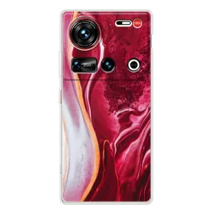 Чехол для 傳說 ZTE Nubia Z70 Ultra - с принтом (Дизайнерские) (AlphaPrint) (Мрамор красный)