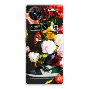 Брендновые Чехлы для ZTE Nubia Z70 Ultra - (PREMIUMPrint) (Nike цветы)