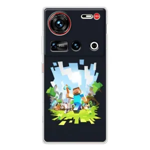 Чехол Майнкрафт на ZTE Nubia Z70 Ultra (AlphaPrint) Minecraft (персонажи Minecraft)