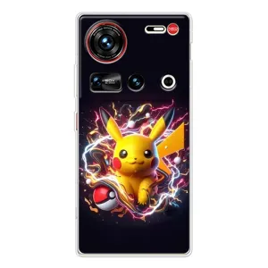 Чехол с Пикачу на ZTE Nubia Z70 Ultra (Пикачу с мячом)