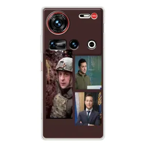Чехол для ZTE Nubia Z70 Ultra (AlphaPrint - с принтом Зеленского) (Президент)