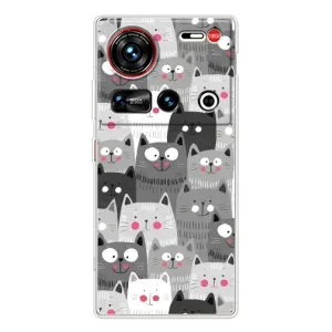 Чехлы с Котиками для ZTE Nubia Z70 Ultra (VPrint) (Рисованные котики)
