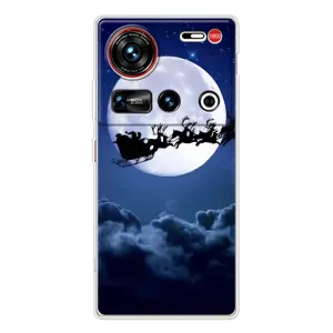 Новогодние Чехлы для 傳說 ZTE Nubia Z70 Ultra (VPrint) (Санта - луна)