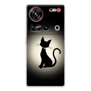 Чехол с принтом для ZTE Nubia Z70 Ultra (AlphaPrint) Модные коты (Силуэт котика)