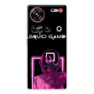 Чехол Гра в кальмара для ZTE Nubia Z70 Ultra (Неоновый охранник игры)