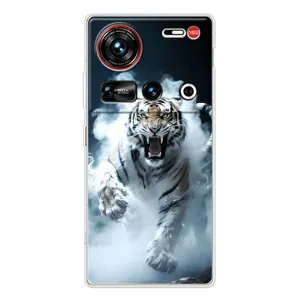 Чохол з картинкою 'Хижаки' для ZTE Nubia Z70 Ultra (Білий тигр у диму)