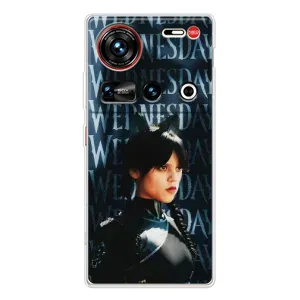 Чехлы Венсдей на ZTE Nubia Z70 Ultra Уэнсдей (AlphaPrint) (Уэнздей кошка)