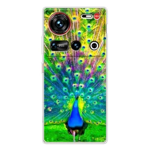 Чехол с птицами на ZTE Nubia Z70 Ultra (VPrint) (Яркий Павлин)