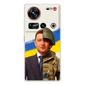 Чехол для ZTE Nubia Z70 Ultra (AlphaPrint - с принтом Зеленского) (Зеленский солдат)