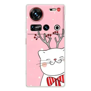 Новогодние Чехлы для 傳說 ZTE Nubia Z70 Ultra (VPrint) (Зимний кот)