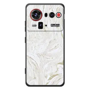 Мраморный чехол на ZTE nubia Z80 Ultra (VPrint) (Белый мрамор)