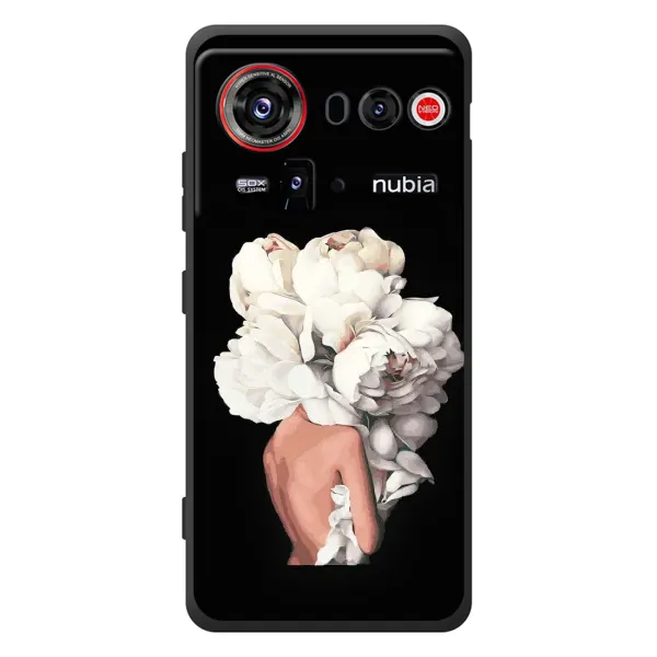 Чохол з принтом «Білі квіти» для ZTE nubia Z80 Ultra