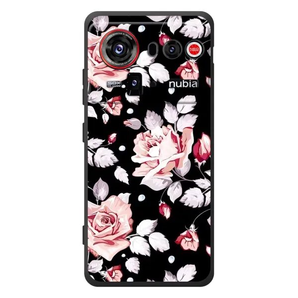 Чохол з принтом «Квіти на чорному» для ZTE nubia Z80 Ultra