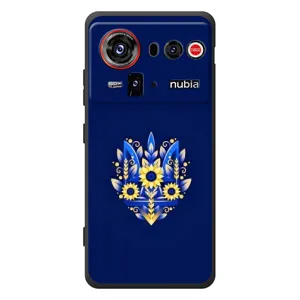 Чохли для ZTE nubia Z80 Ultra Укр. Символіка (AlphaPrint) (Квітковий Герб)