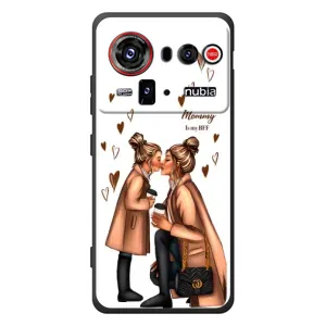 Чехол с печатью для ZTE nubia Z80 Ultra - (Мама с ребенком) (AlphaPrint) (Дочка и мама)