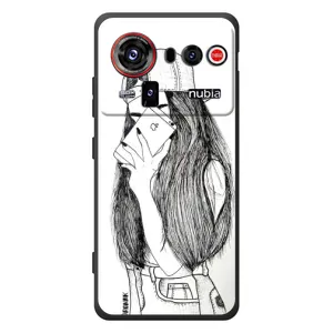 Чехол с печатью для ZTE nubia Z80 Ultra - (Мода) (AlphaPrint) (Фото девочки)