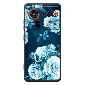 Чехлы (ART) Цветы на ZTE nubia Z80 Ultra (VPrint) (Голубые Бутоны)