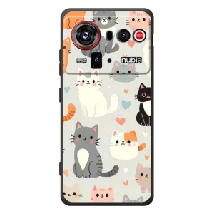 Чехол с рисунком кот на ZTE nubia Z80 Ultra (Коллаж котов)