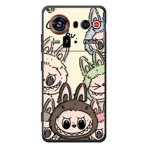 Чехол с Лабубу на ZTE nubia Z80 Ultra (Золотая обезьяна Bored Ape)