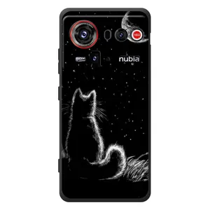 Чехол с принтом для ZTE nubia Z80 Ultra (AlphaPrint) Модные коты (Котик и луна)