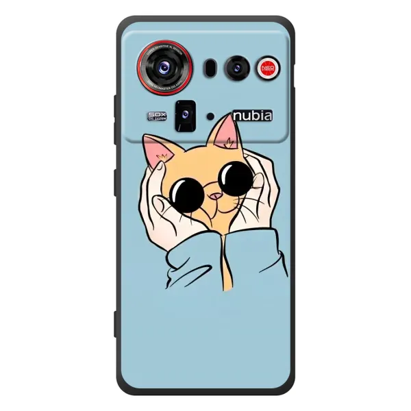 Чохол з принтом «Котик в окулярах» для ZTE nubia Z80 Ultra