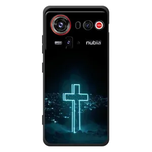 Чехол для ZTE nubia Z80 Ultra (AlphaPrint) - (Христианские) (Крест и город)