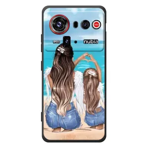 Чехол с печатью для ZTE nubia Z80 Ultra - (Мама с ребенком) (AlphaPrint) (Мама с доченькой)