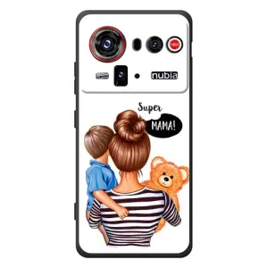 Чехол с печатью для ZTE nubia Z80 Ultra - (Мама с ребенком) (AlphaPrint) (Мама с сыном)
