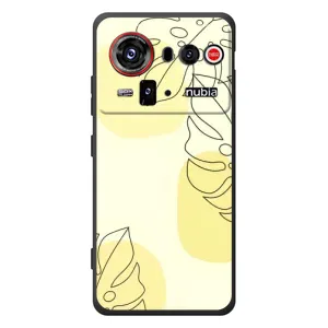 Силиконовый чехол с принтом в цветах на ZTE nubia Z80 Ultra (Желтая монстера арт)