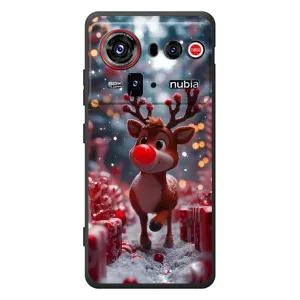 Яркий чехол для ZTE nubia Z80 Ultra с Зимними Оленятами (Олень среди подарков)