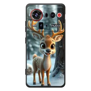 Яркий чехол для ZTE nubia Z80 Ultra с Зимними Оленятами (Олененок в лесу)