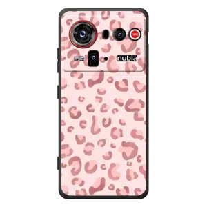 Чехол с розовым рисунком для ZTE nubia Z80 Ultra (Розовый леопард)