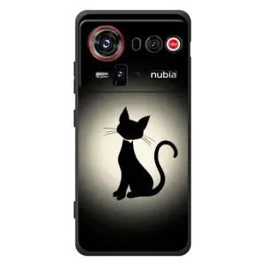 Чехол с принтом для ZTE nubia Z80 Ultra (AlphaPrint) Модные коты (Силуэт котика)