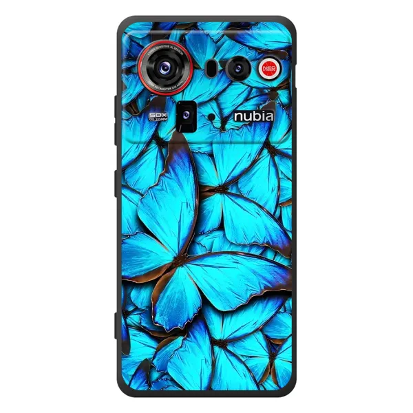 Чохол з принтом «Сині метелики» для ZTE nubia Z80 Ultra