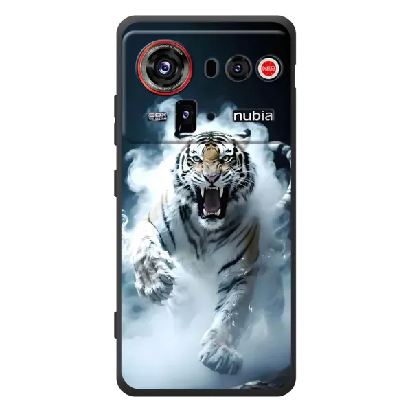 Чехол с принтом «Белый тигр в дыму» для ZTE nubia Z80 Ultra