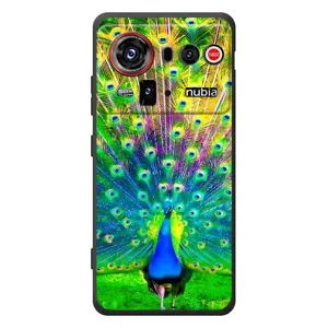 Чехол с птицами на ZTE nubia Z80 Ultra (VPrint) (Яркий Павлин)
