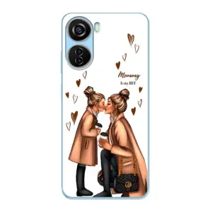 Чехол с печатью для ZTE V40 Design - (Мама с ребенком) (AlphaPrint) (Дочка и мама)