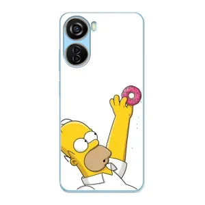 Чjхол з Сімпсонами для ZTE V40 Design (VPrint) (Гомер з пончиком)