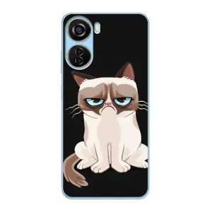 Чехол с принтом для ZTE V40 Design (AlphaPrint) Модные коты (Грустный кот)