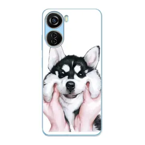 Чехол с Хаски для ZTE V40 Design - (AlphaPrint) (Хаски улыбака)