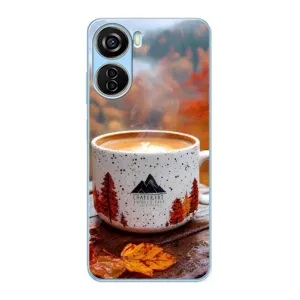 Чехол с уникальным дизайном «Осень с кофе» для ZTE V40 Design (Кофе на природе)