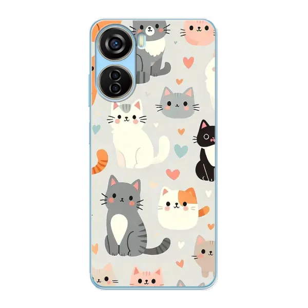 Чехол с принтом «Коллаж котов» для ZTE V40 Design