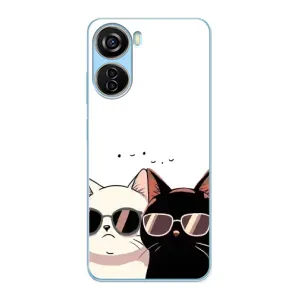 Чехол с рисунком кот на ZTE V40 Design (Коты в очках)