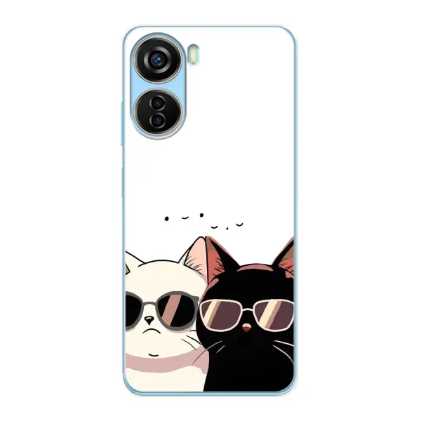 Чехол с принтом «Коты в очках» для ZTE V40 Design